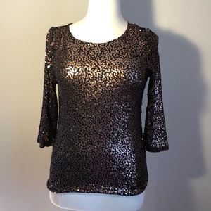 Brown sequin top